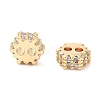 Brass Clear Cubic Zirconia Bead KK-B102-39G-1