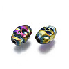 Rack Plating Rainbow Color Alloy Beads PALLOY-S180-346-3