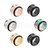 12Pcs 6 Colors 316 Surgical Stainless Steel Screw Ear Gauges Flesh Tunnels Plugs STAS-YW0001-16B-5