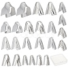 SUNNYCLUE 240Pcs 12 Style 304 Stainless Steel Folding Crimp Cord Ends STAS-SC0002-96-1