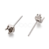 304 Stainless Steel Stud Earring Settings STAS-O131-15P-2