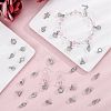 45Pcs 9 Style Alloy Cubic Zirconia Pendants JX646B-5