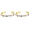 Colorful Cubic Zirconia Flat Cuff Bangle BJEW-N014-002-NF-2