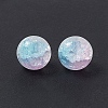 Frosted Crackle Glass Beads GLAA-P029-05-4