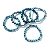 Natural Apatite Round Round Beaded Stretch Bracelets BJEW-G697-01A-1