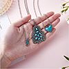 Synthetic Turquoise Necklace Vintage Choker Necklace Lighting Pendant Necklaces Fashion Boho Heart Jewelry Gifts for Women Birthday Christmas JN1097A-4