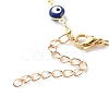 Brass Enamel Evil Eye Link Chain Necklaces NJEW-JN03456-5