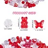 150 Pieces Random Rose Acrylic Beads Bear Pastel Spacer Beads Butterfly Loose Beads for Jewelry Keychain Phone Lanyard Making X-JX543H-3