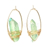 Electroplated Natural Quartz Wire Wrapped Earrings for Girl Women EJEW-JE04647-02-3