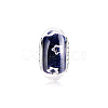 TINYSAND Rhodium Plated 925 Sterling Silver Charm Beads with Glass with Star for Bracelet TS-C-248-3