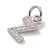 Initial Letter Brass with Cubic Zirconia Charms KK-Q814-26Z-P-2