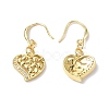 Clear Cubic Zirconia Heart Dangle Earrings EJEW-B017-03G-2