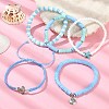 5Pcs 5 Style Polymer Clay Heishi Surfer Stretch Bracelets Set BJEW-TA00370-2