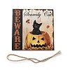 Halloween Wooden Door Hanging Welcome Sign Board HJEW-Z002-01B-1