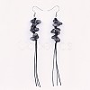 Natural Gemstone Chip Beads Dangle Earring EJEW-JE03161-3