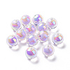 UV Plating Rainbow Iridescent Acrylic Beads OACR-P014-05B-2