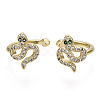 Brass Micro Pave Cubic Zirconia Cuff Earrings EJEW-N015-13-NF-1