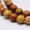 Natural Wood Lace Stone Beads Strands G-D863-6mm-3