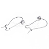 304 Stainless Steel Hoop Earrings Findings Kidney Ear Wires STAS-N092-139-2