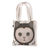 Cat Pattern Canvas Women's Tote Bags PW-WGA189E-20-1