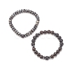 2Pcs 2 Style Natural Ebony Wood & Gemstone Stretch Bracelets Set BJEW-JB07995-4