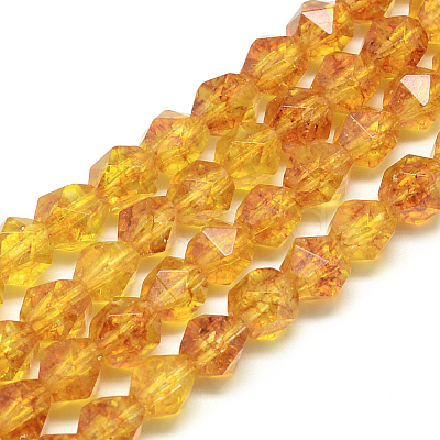 Round Faceted Citrine Crystal Quartz Stone Beads For Jewelry Making Strand 15" 