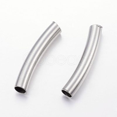 Tarnish Resistant 304 Stainless Steel Curved Tube Beads STAS-P128-02-1