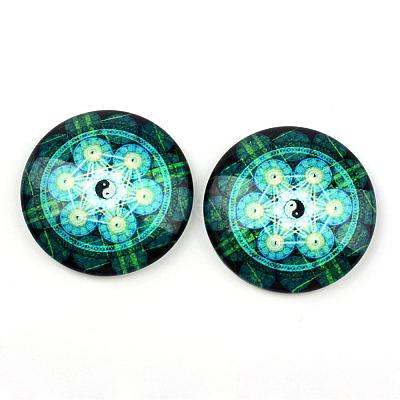 Glass Cabochons GGLA-L012-25mm-29-1