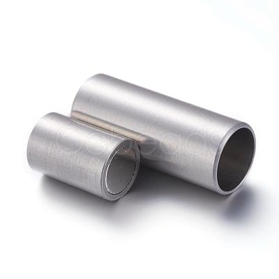 Tarnish Resistant 304 Stainless Steel Magnetic Clasps with Glue-in Ends STAS-L131-01-1