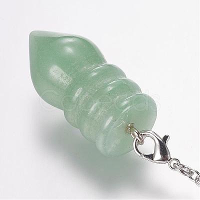 Natural Green Aventurine Pointed Dowsing Pendulums G-E338-07C-1