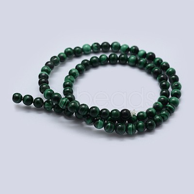 Natural Malachite Beads Strands G-F571-27AB2-6mm-1