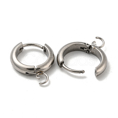 Tarnish Resistant 201 Stainless Steel Huggie Hoop Earring Findings STAS-P283-01X-P-1