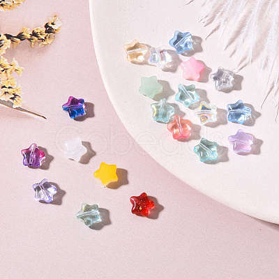 20Pcs Spray Painted Glass Beads GLAA-YW0001-10-1