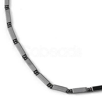 Rectangle Synthetic Non-Magnetic Hematite Beaded Necklaces for Women Men NJEW-E097-02-1