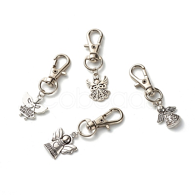 Angel Tibetan Style Alloy Keychain HJEW-JM00559-1