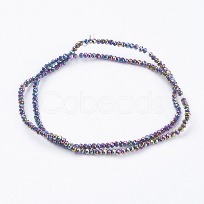 Electroplate Glass Beads Strands GLAA-F076-FP04-1