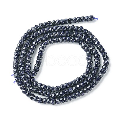 Synthetic Blue Goldstone Beads Strands G-F748-O02-01-1