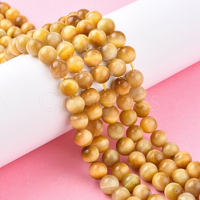 Natural Gold Tiger Eye Beads Strands X-G-G212-8mm-18-1