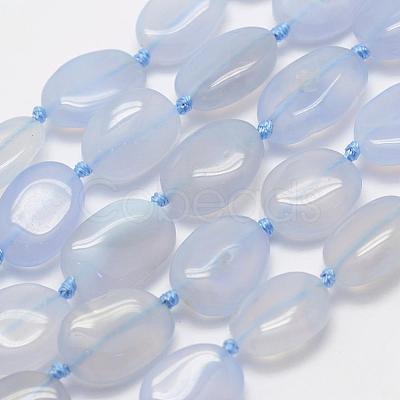 Natural Blue Lace Agate Beads Strands G-L464-37-1