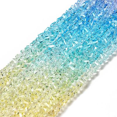 Transparent Glass Bead Strands GLAA-H023-02I-1