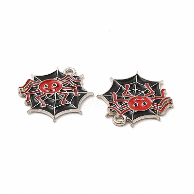 Rack Plating Halloween Alloy Enamel Pendants FIND-G054-16P-01-1