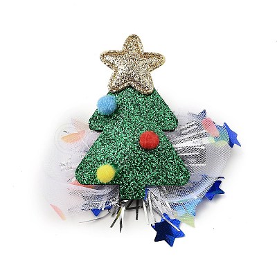 Christmas Theme Glitter Felt Fabric Alligator Hair Clip PHAR-U002-01F-1