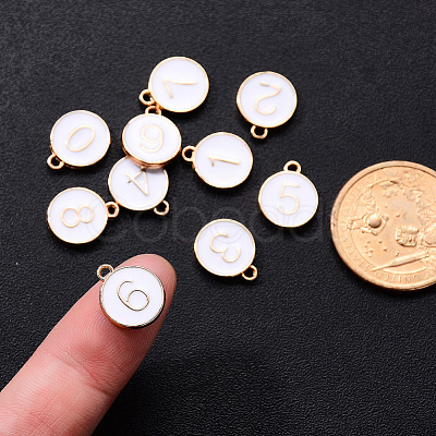 Light Gold Plated Alloy Enamel Charms ENAM-T010-01G-1