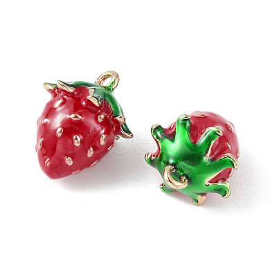 Brass Enamel Charms X-KK-G462-28LG-1