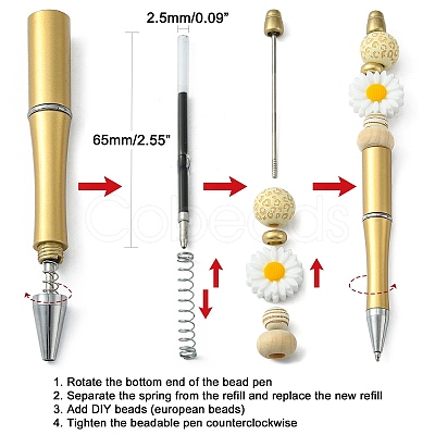 Plastic Beadable Pens AJEW-L082-A-1