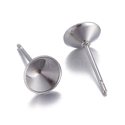 Non-Tarnish 304 Stainless Steel Post Stud Earring Settings X-STAS-L238-082E-P-1