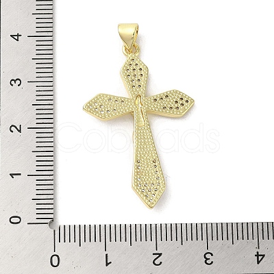 Rack Plating Brass Micro Pave Cubic Zirconia Pendants KK-C052-10A-G-1