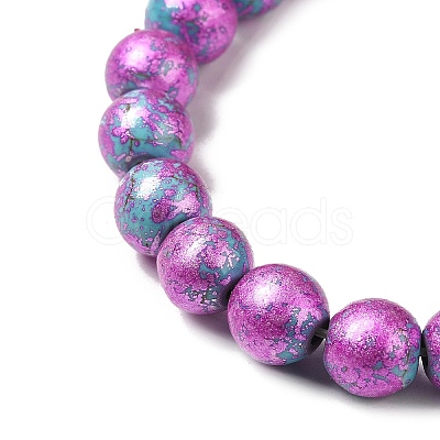 Synthetic Turquoise Dyed Camouflage Beads Strands G-E594-24R-A-1