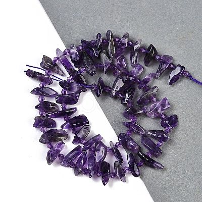 Natural Amethyst Nuggets Beads Strands G-B125-B01-01-1