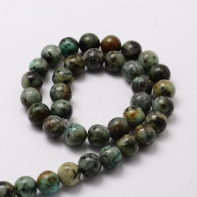 Natural African Turquoise(Jasper) Round Beads Strands G-E329-10mm-41-1